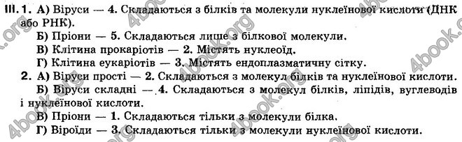 Відповіді Біологія 10 клас Балан. ГДЗ