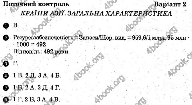 Відповіді зошит Географія 10 клас Вовк. ГДЗ