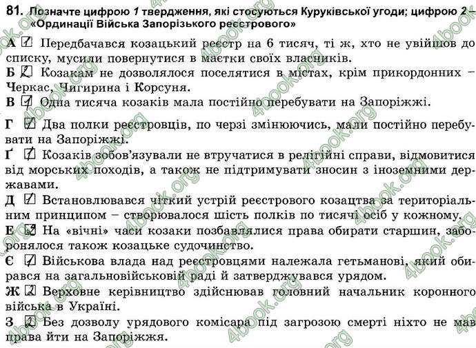 Відповіді Зошит Історія України 8 клас Власов. ГДЗ