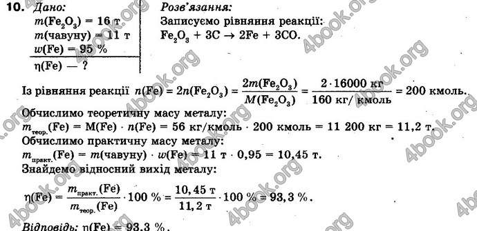 Відповіді Хімія 10 клас Попель. ГДЗ