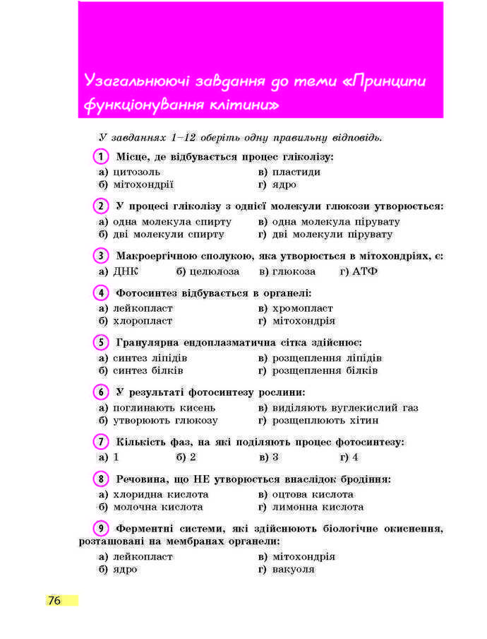 Підручник Біологія 9 клас Задорожний 2017