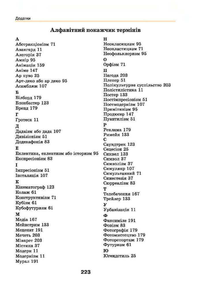 Мистецтво 9 клас Масол