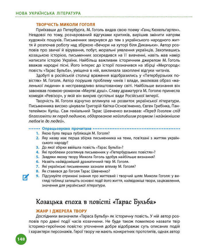 Підручник Українська література 9 клас Борзенко