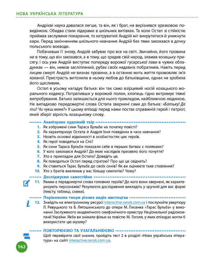 Підручник Українська література 9 клас Борзенко