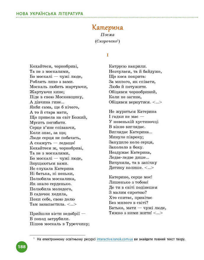 Підручник Українська література 9 клас Борзенко