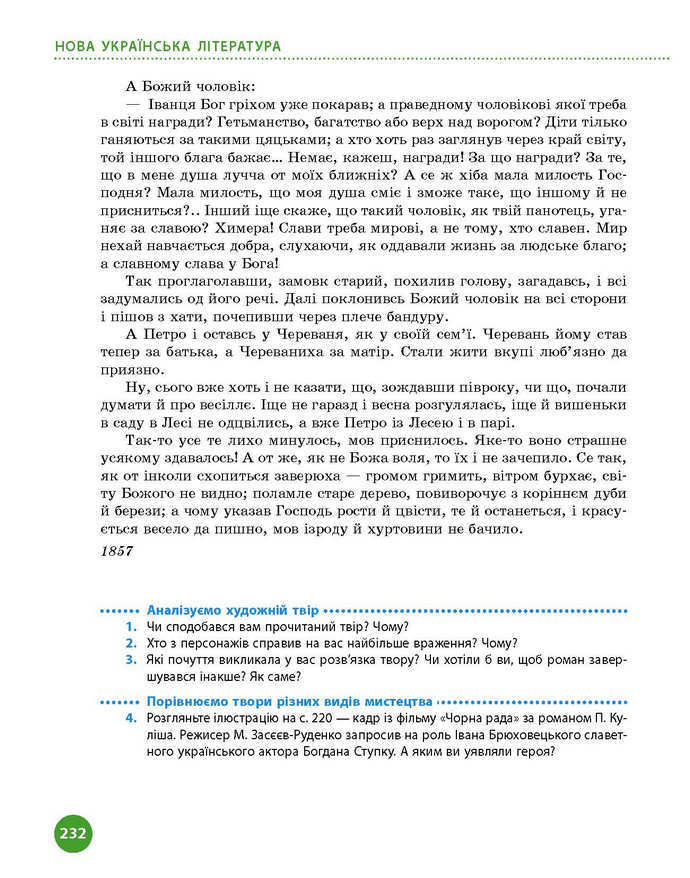 Підручник Українська література 9 клас Борзенко