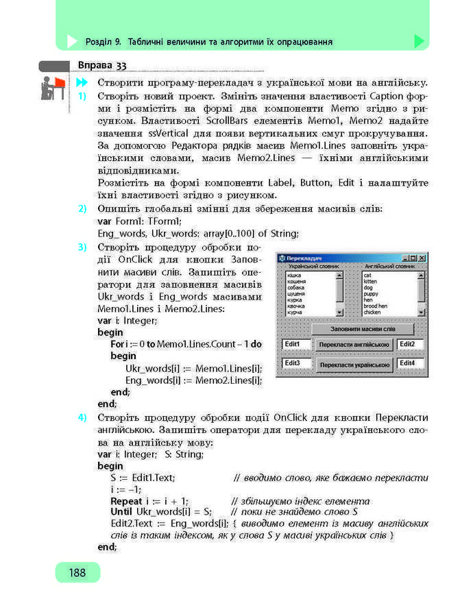 Підручник Інформатика 9 клас Бондаренко 2017