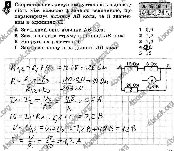Відповіді Зошит контроль Фізика 8 клас Божинова 2016. ГДЗ