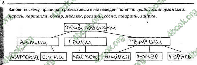 Відповіді Зошит Біологія 6 клас Задорожний. ГДЗ