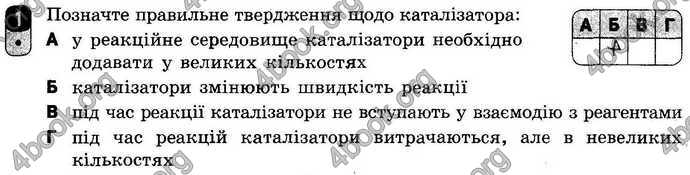Відповіді Зошит контроль Хімія 9 клас Григорович. ГДЗ
