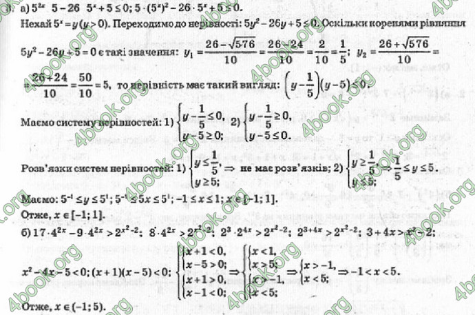 Відповіді Алгебра 10 класс Кравчук. ГДЗ