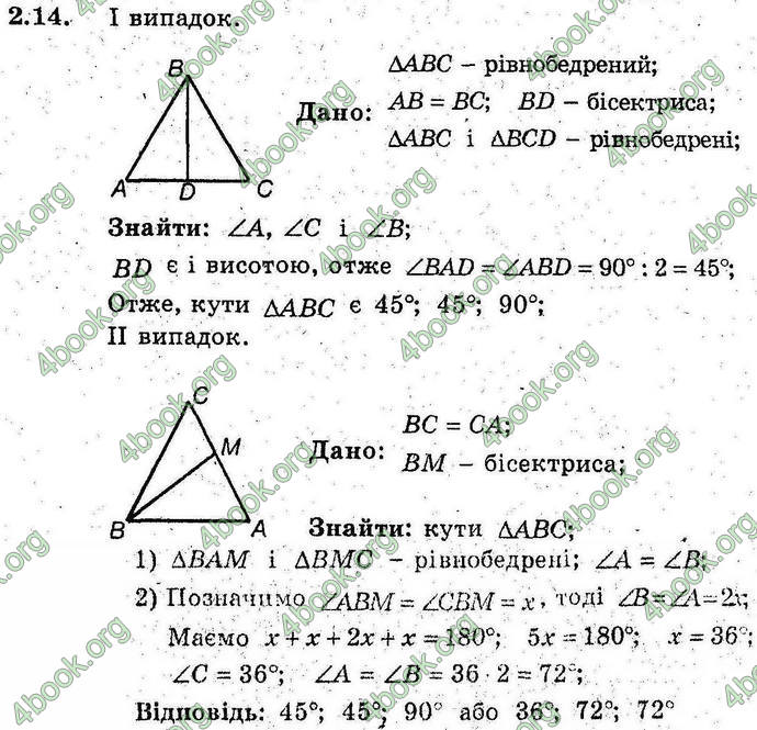 Відповіді Геометрія поглиблений 8 клас Мерзляк 2009. ГДЗ