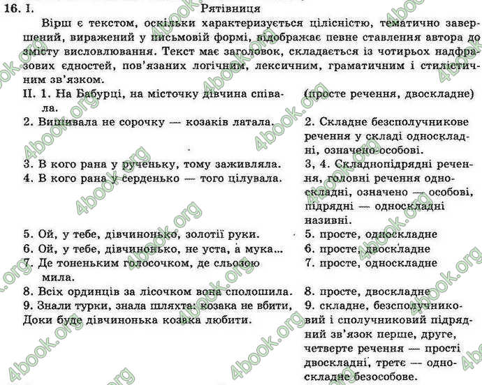 Відповіді Українська мова 10 клас Біляєв. ГДЗ