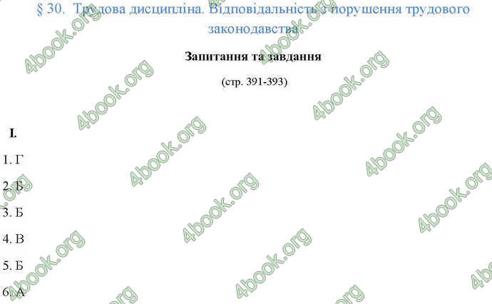 Відповіді Правознавство 10 клас Гавриш. ГДЗ