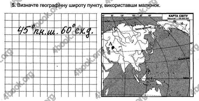 Відповіді Зошит тести Географія 6 клас Пестушко. ГДЗ