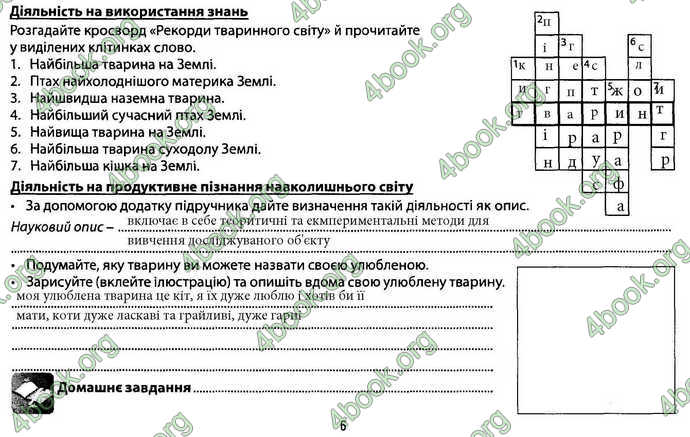 Відповіді Зошит Біологія 7 клас Соболь. ГДЗ