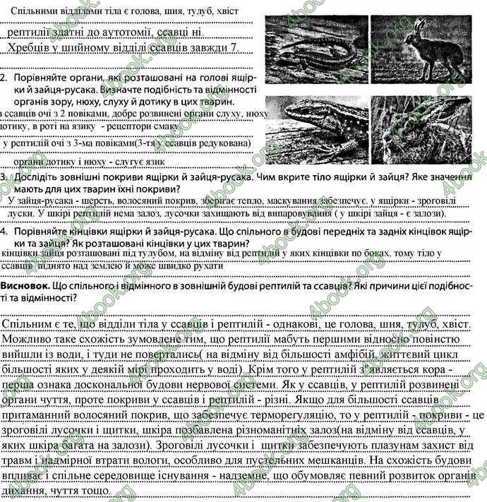 Відповіді Зошит Біологія 7 клас Соболь. ГДЗ