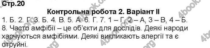 Відповіді Зошит контроль Біологія 7 клас Кот