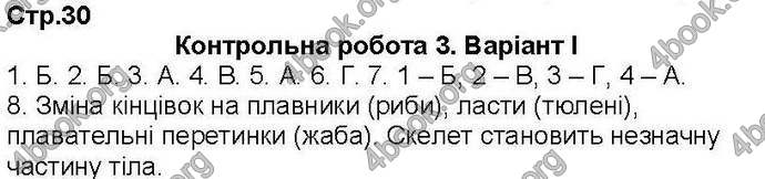 Відповіді Зошит контроль Біологія 7 клас Кот