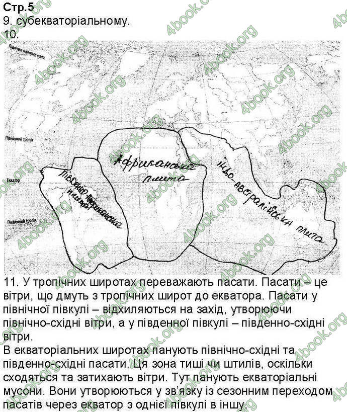 Відповіді Зошит контроль Географія 7 клас Вовк