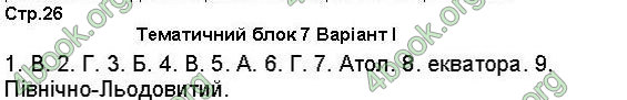 Відповіді Зошит контроль Географія 7 клас Вовк