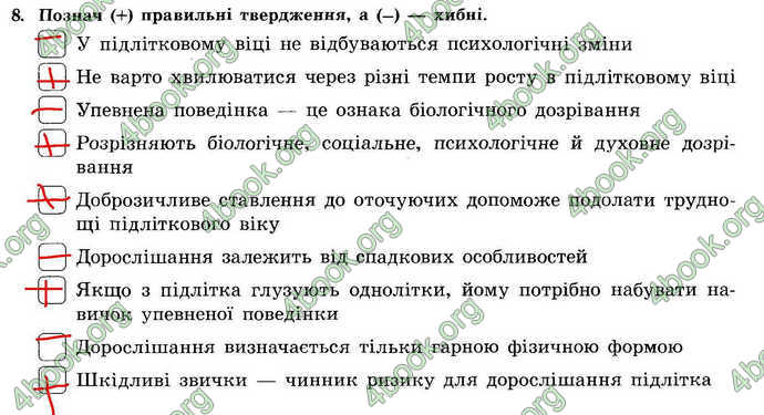 Відповіді Зошит Основи здоров’я 7 клас Бойченко