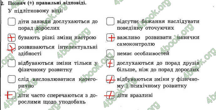 Відповіді Зошит Основи здоров’я 7 клас Бойченко