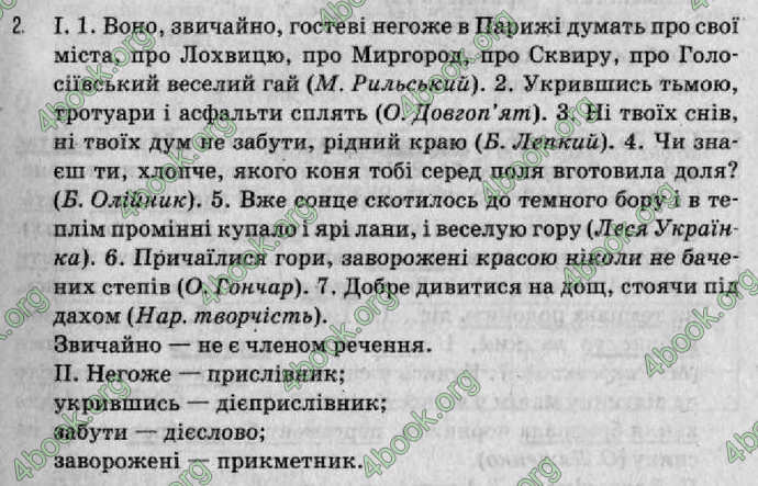 Відповіді Рідна мова 8 клас Заболотний 2008. ГДЗ