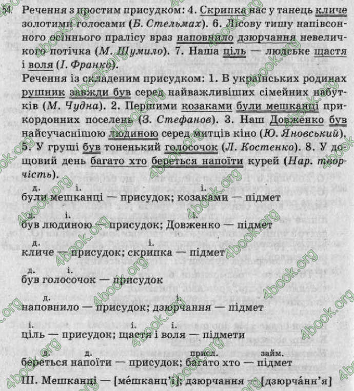 Відповіді Рідна мова 8 клас Заболотний 2008. ГДЗ