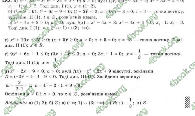 Відповіді Алгебра 9 клас Бевз 2017. ГДЗ