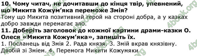 Відповіді Українська література 5 клас Авраменко. ГДЗ