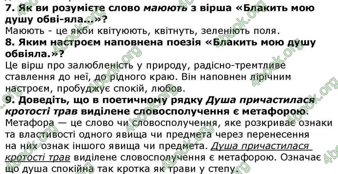 Відповіді Українська література 5 клас Авраменко. ГДЗ