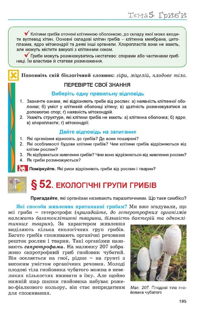 Підручник Біологія 6 клас Остапченко