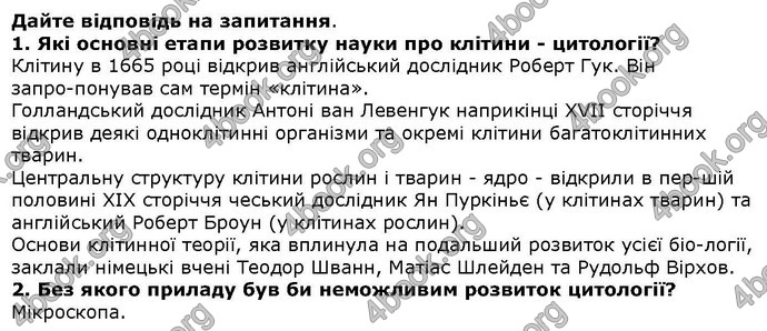 Відповіді Біологія 6 клас Остапченко. ГДЗ