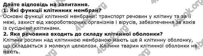 Відповіді Біологія 6 клас Остапченко. ГДЗ