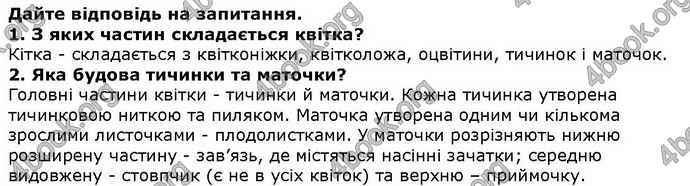 Відповіді Біологія 6 клас Остапченко. ГДЗ