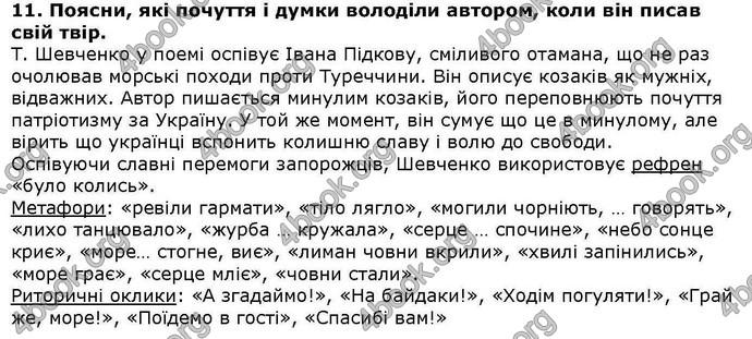 ГДЗ Українська література 6 клас Коваленко