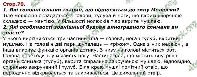 Відповіді Біологія 7 клас Костіков. ГДЗ