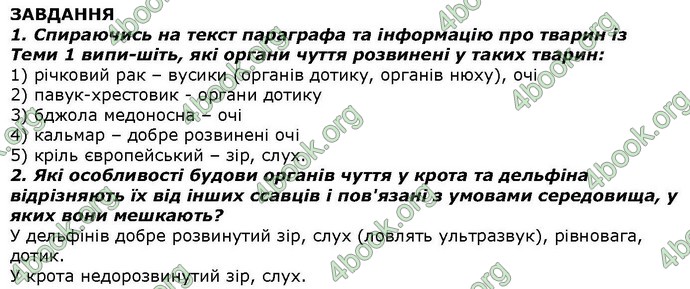 Відповіді Біологія 7 клас Костіков. ГДЗ