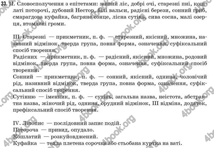 Відповіді Рідна мова 7 клас Пентилюк