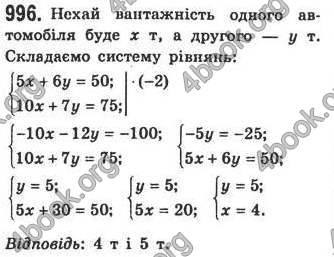 Відповіді Алгебра 7 клас Кравчук 2009