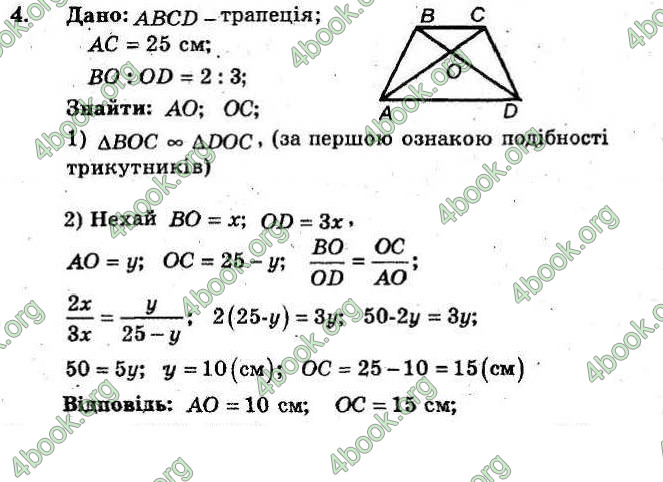 Відповіді Збірник Геометрія 8 клас Мерзляк 2009. ГДЗ