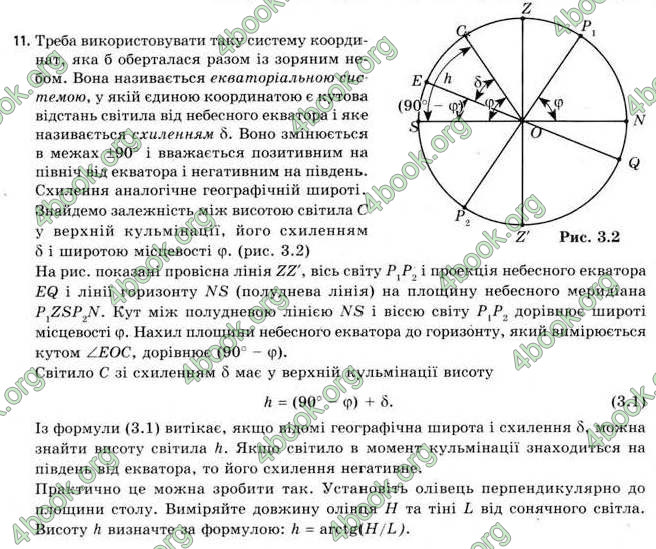 Відповіді Астрономія 11 клас Пришляк. ГДЗ