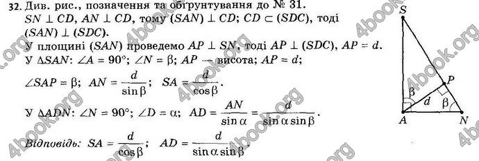 Відповіді Геометрія 11 клас Апостолова. ГДЗ