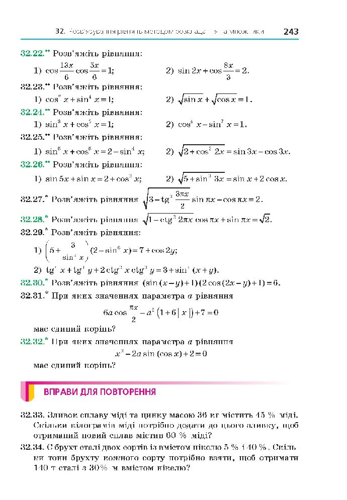 Алгебра 10 клас Мерзляк 2018 (Проф.)