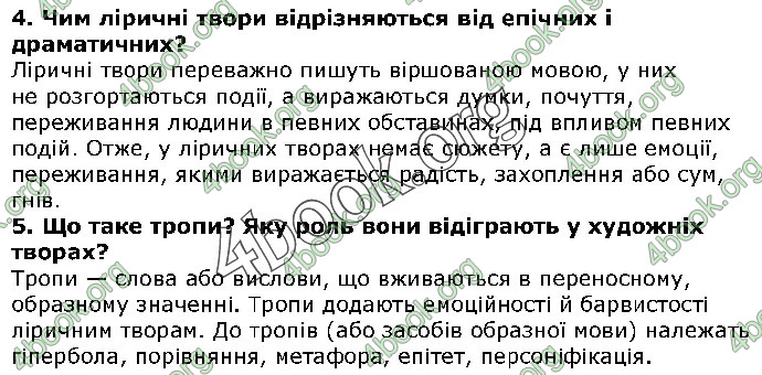 Решебник Українська література 5 клас Авраменко 2018. ГДЗ