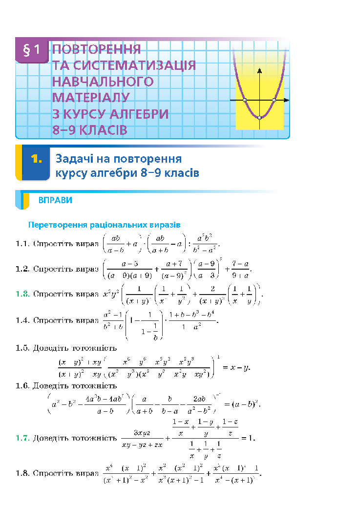 Алгебра 10 клас Мерзляк 2018 (Поглиблений)