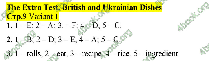 Відповіді Зошит контроль Англійська мова 5 клас Мясоєдова. ГДЗ