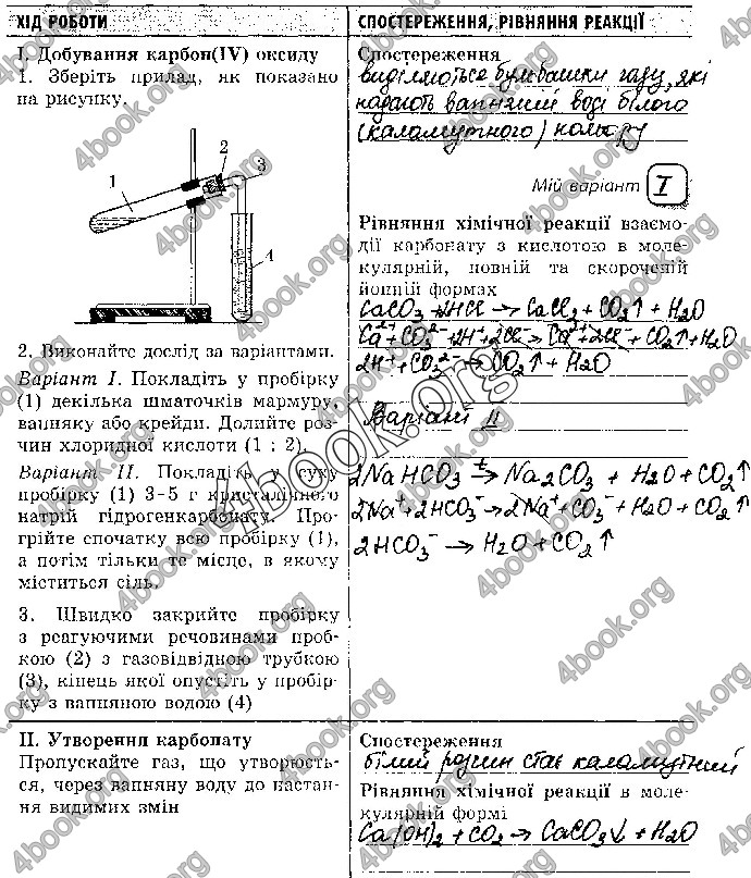 Решебник Зошит Хімія 10 клас Черевань. ГДЗ