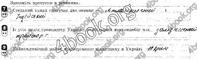 Відповіді Зошит контроль Географія 9 клас Вовк 2018. ГДЗ